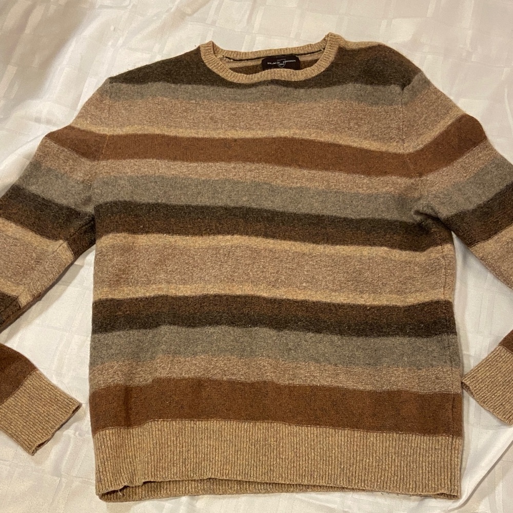 Vintage Striped Brown and Tan Men's Sweater
